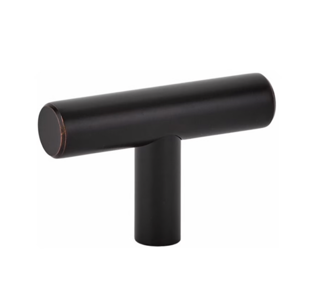 T-Bar "European" Oil Rubbed Bronze Cabinet Knobs and Pulls - Forge Hardware Studio