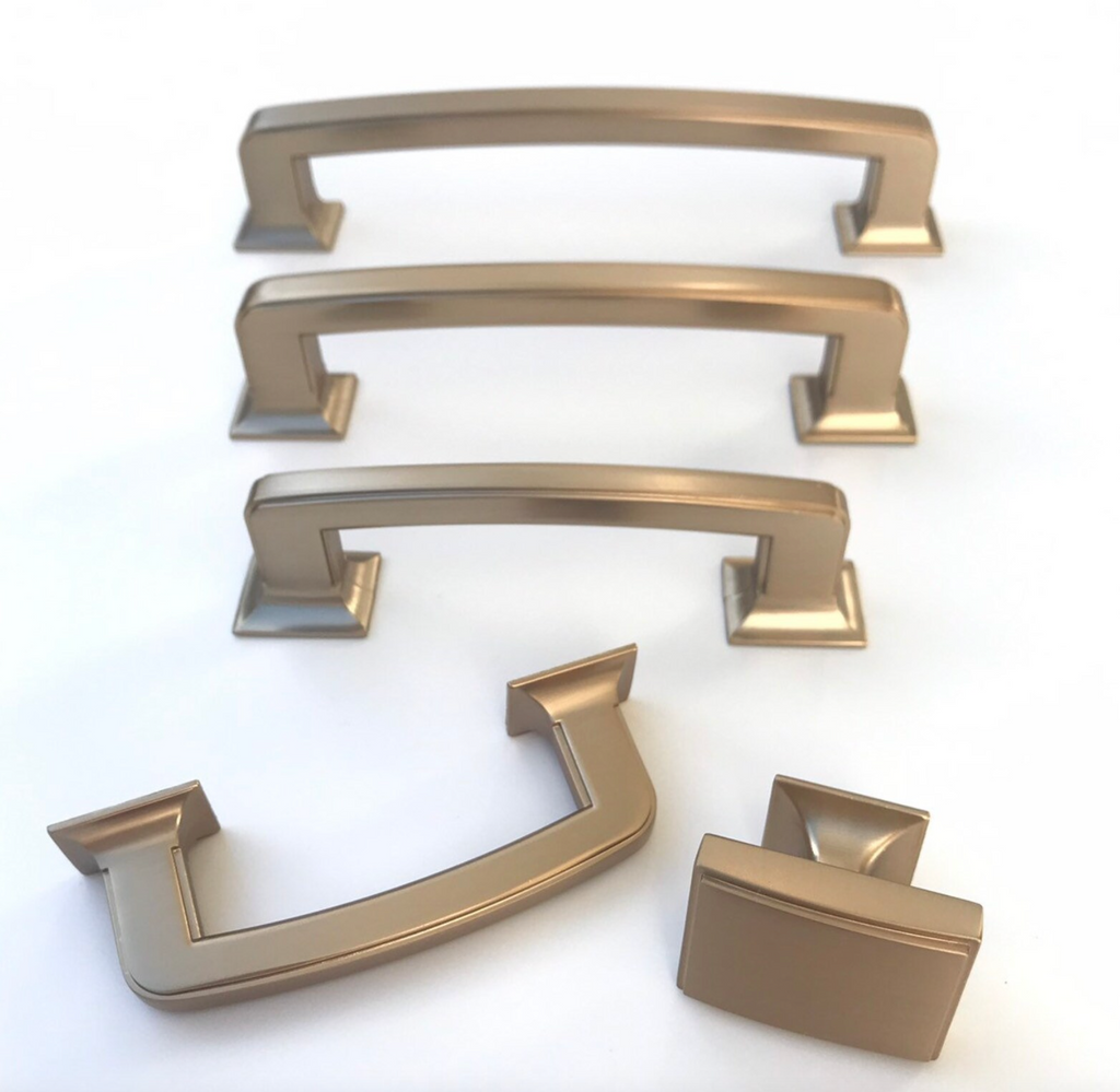 Champagne Bronze "Liana" Drawer Pulls and Knobs for Cabinets and Furniture - Forge Hardware Studio