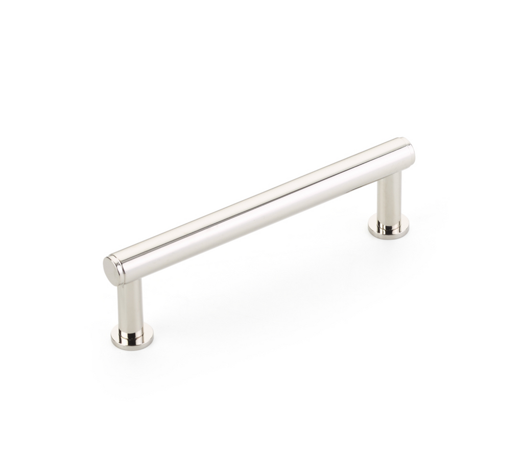 Polished Nickel "Maison No. 2" Smooth Drawer Pulls and Cabinet Knobs with Optional Backplate - Forge Hardware Studio