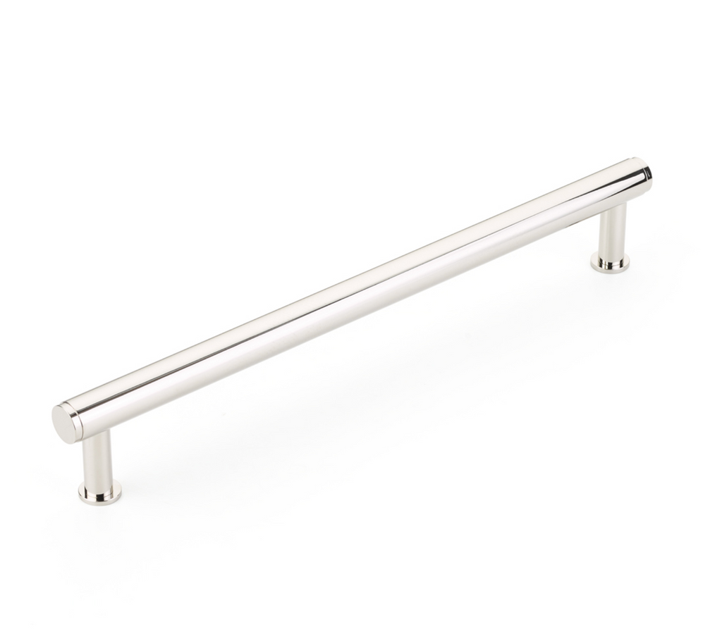 Polished Nickel "Maison No. 2" Smooth Drawer Pulls and Cabinet Knobs with Optional Backplate - Forge Hardware Studio