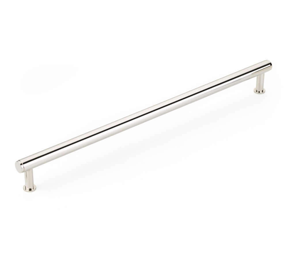 Polished Nickel "Maison No. 2" Smooth Drawer Pulls and Cabinet Knobs with Optional Backplate - Forge Hardware Studio