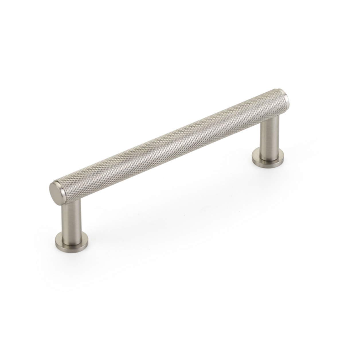 Brushed Nickel "Maison" Knurled Drawer Pulls and Cabinet Knobs with Optional Backplate - Forge Hardware Studio