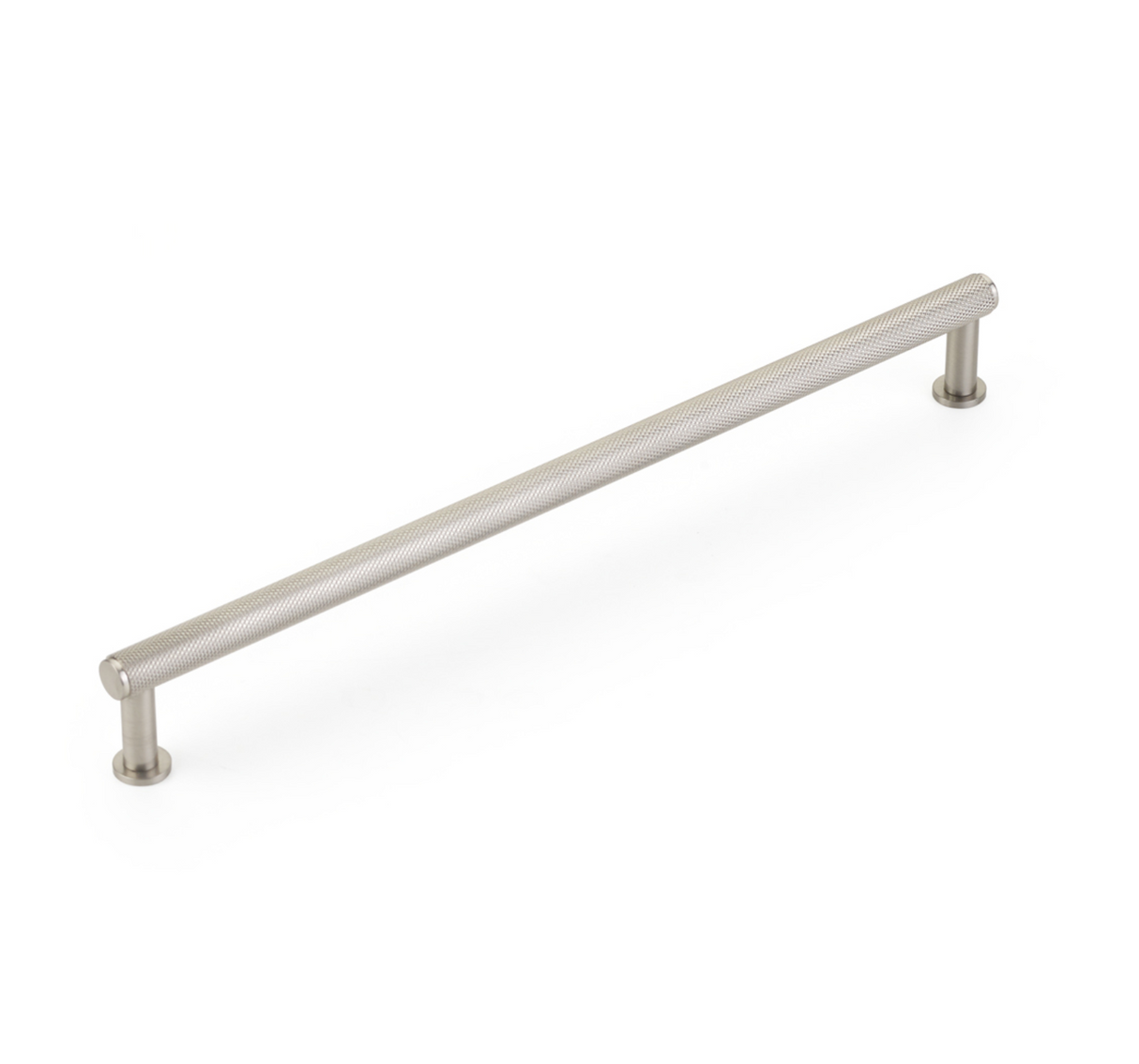 Brushed Nickel "Maison" Knurled Drawer Pulls and Cabinet Knobs with Optional Backplate - Forge Hardware Studio