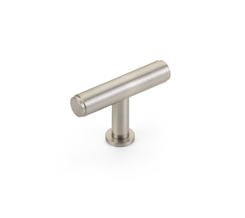 Brushed Nickel "Maison No. 2" Smooth Drawer Pulls and Cabinet Knobs with Optional Backplate - Forge Hardware Studio