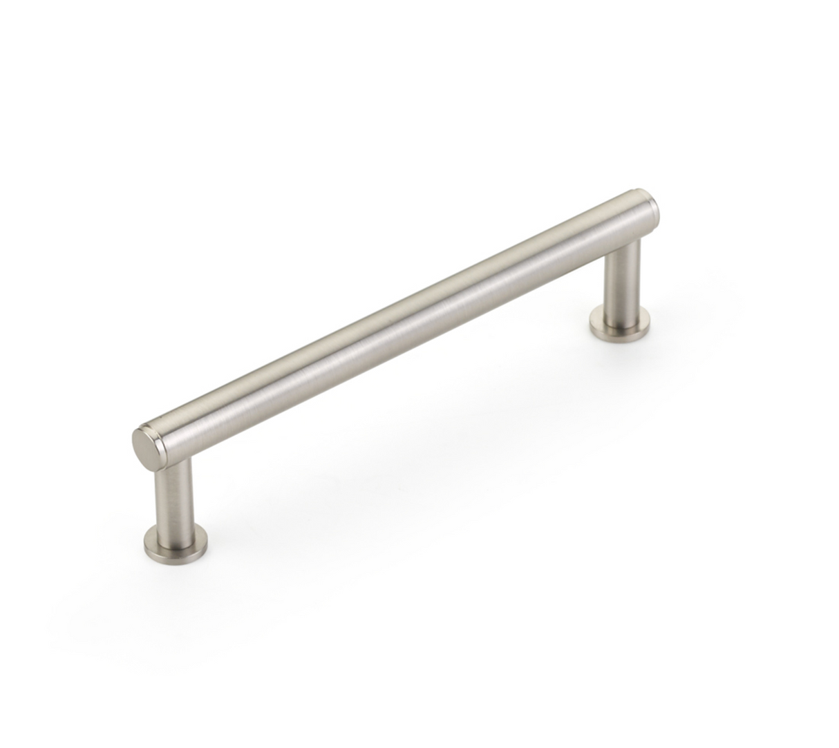 Brushed Nickel "Maison No. 2" Smooth Drawer Pulls and Cabinet Knobs with Optional Backplate - Forge Hardware Studio