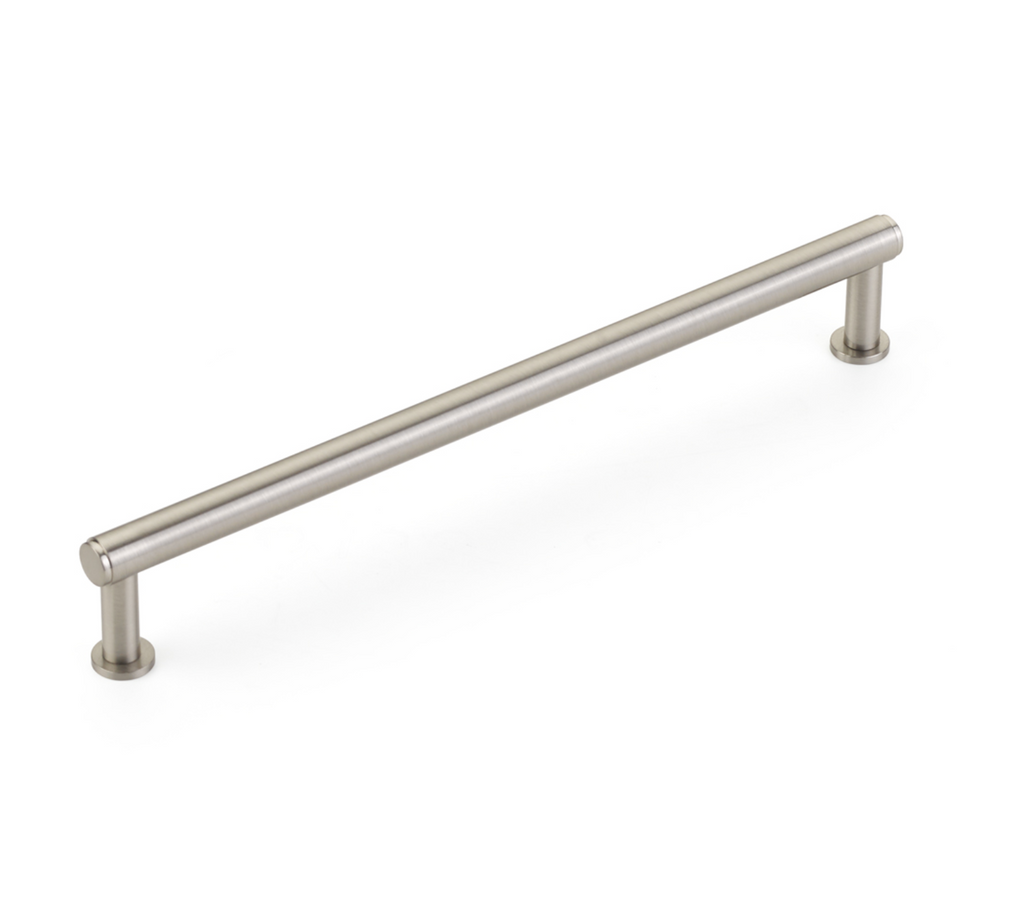 Brushed Nickel "Maison No. 2" Smooth Drawer Pulls and Cabinet Knobs with Optional Backplate - Forge Hardware Studio