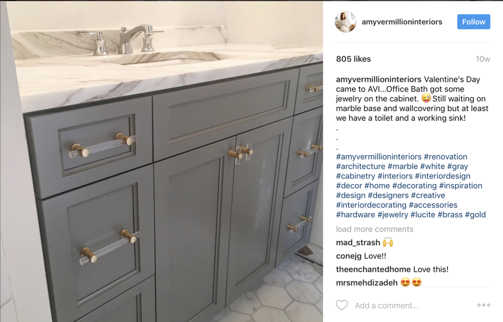 Lucite and Satin Brass 4 in. "Luz" Drawer Pulls - Brass Cabinet Hardware 