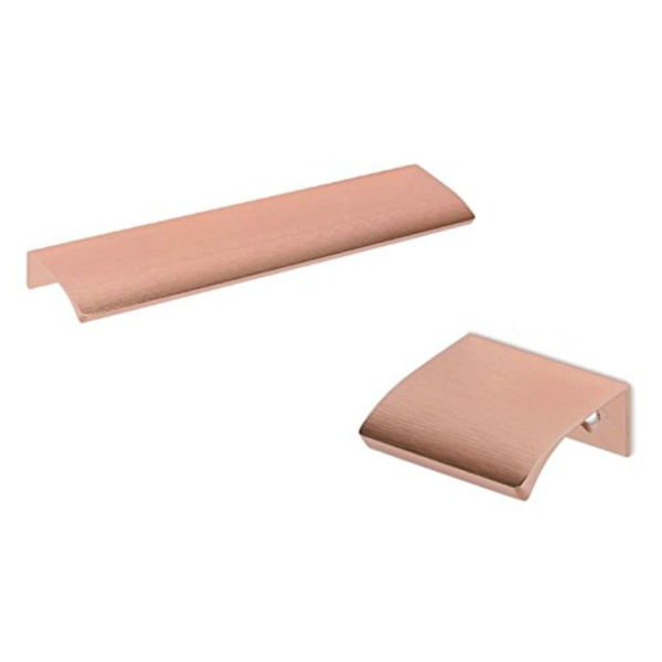 Satin Copper "Dina" Tab Finger Drawer Pulls - Brass Cabinet Hardware 