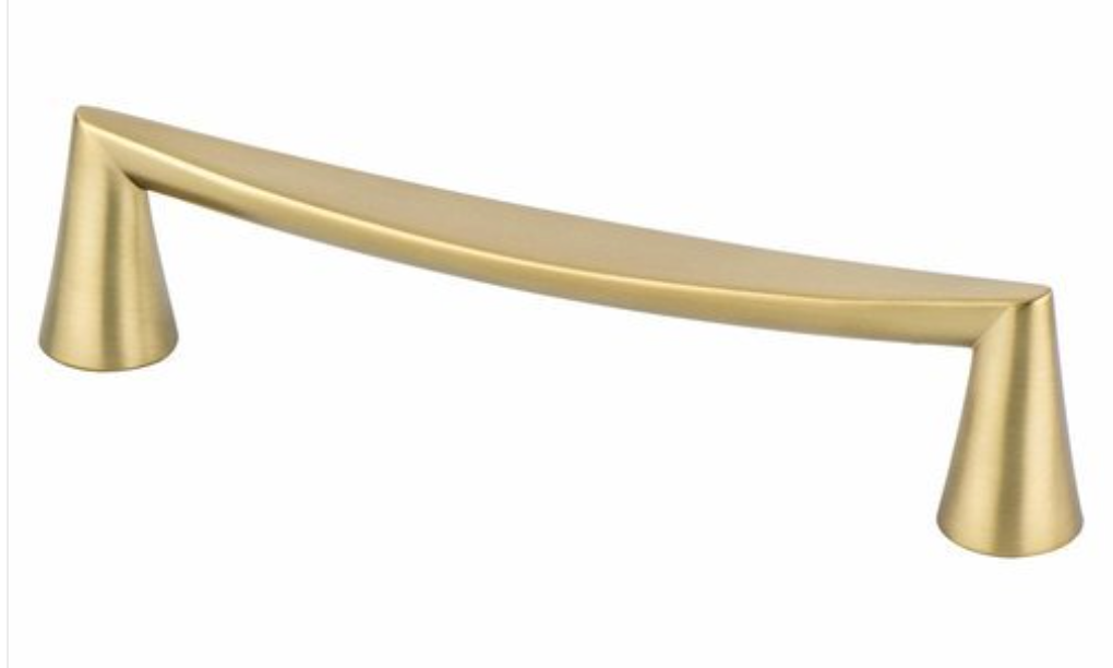 Satin Brass "Core" Drawer Pulls and Knob - Brass Cabinet Hardware 
