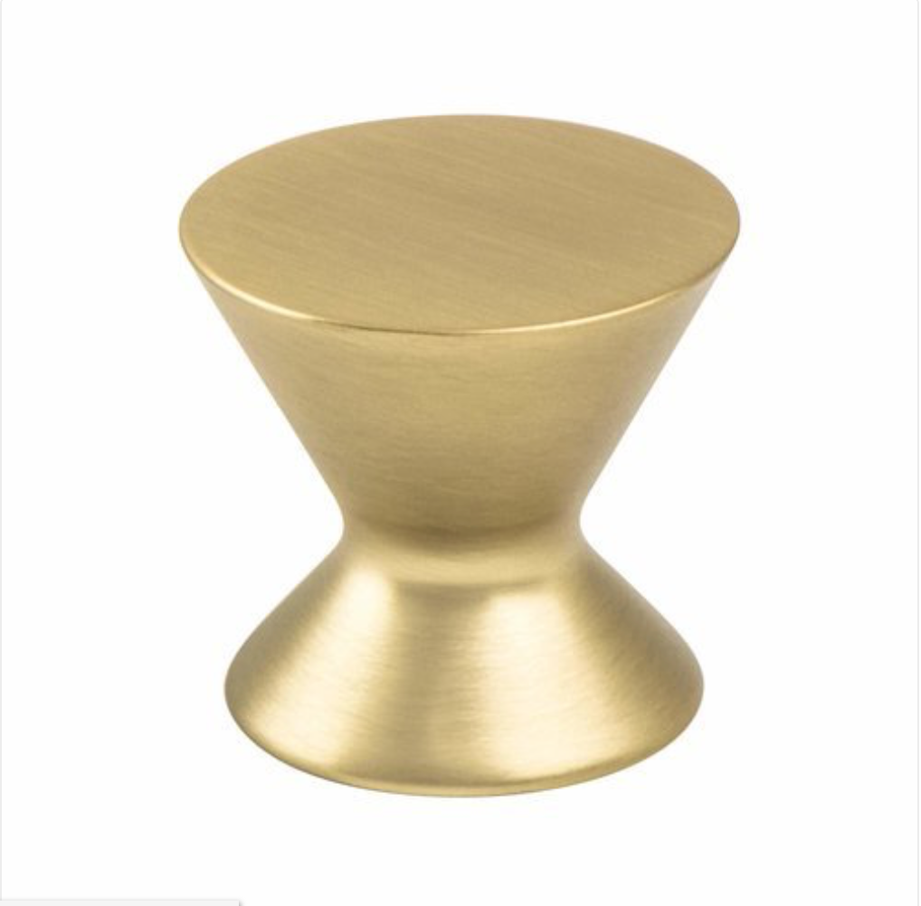 Satin Brass "Core" Drawer Pulls and Knob - Brass Cabinet Hardware 
