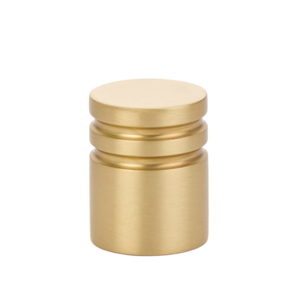 Luxe "Lines" Satin Brass 1" Cabinet Knob - Mid-Century Modern - Brass Cabinet Hardware 