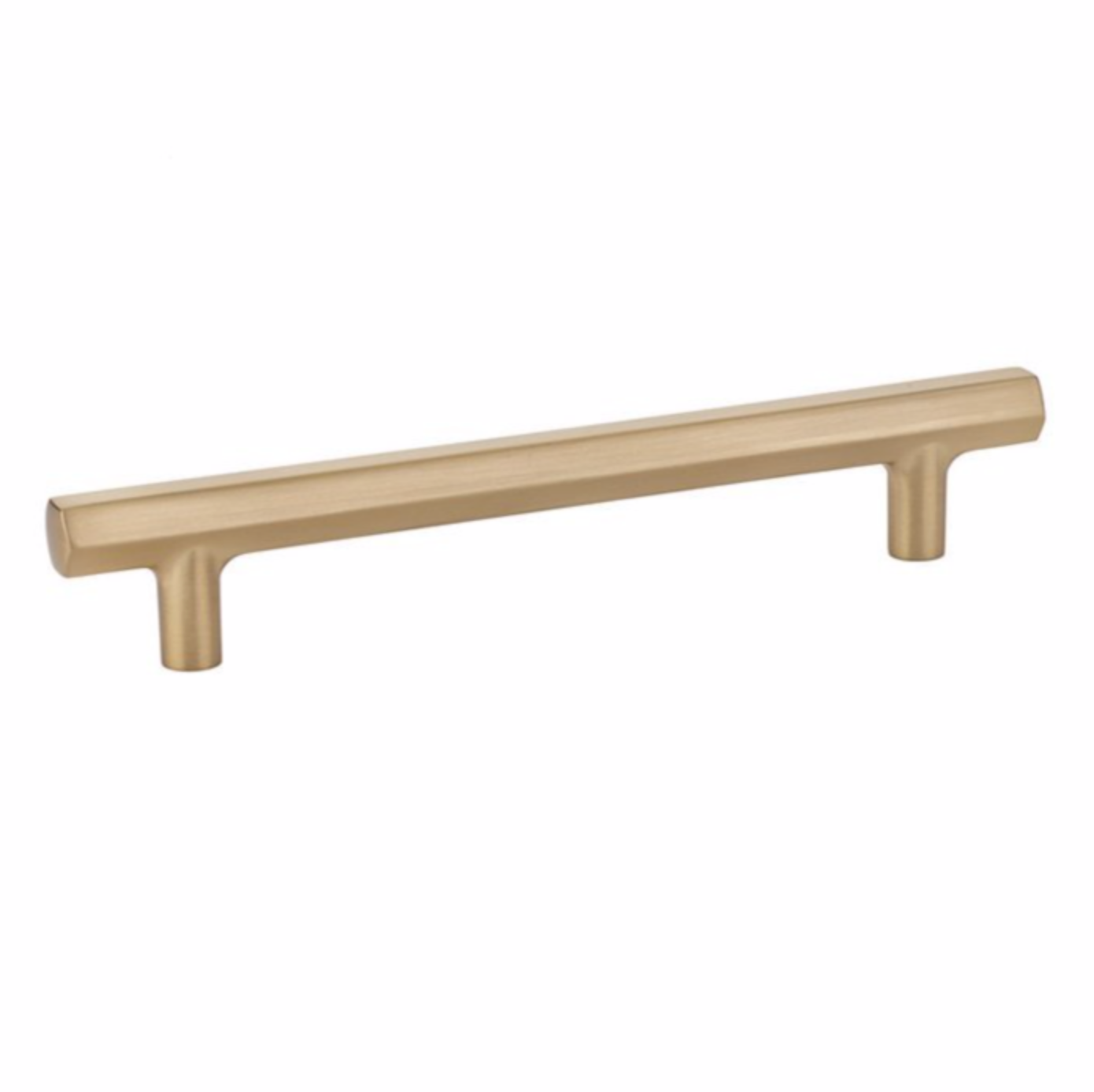 Mod Hex Satin Brass Geometric Drawer Pulls - Brass Cabinet Hardware 