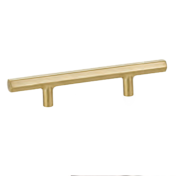 Mod Hex Satin Brass Geometric Drawer Pulls - Brass Cabinet Hardware 