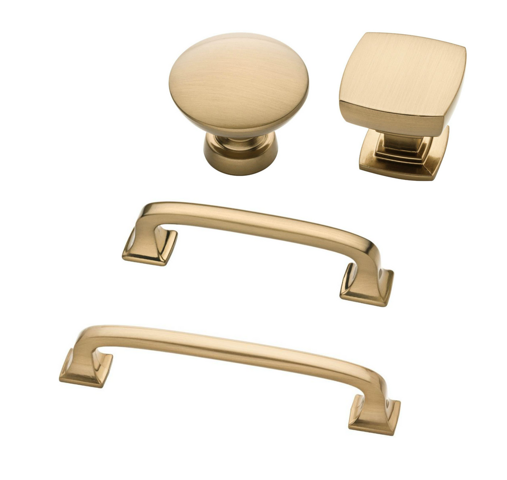 Champagne Bronze "Loft" Knob and Drawer Pulls - Brass Cabinet Hardware 