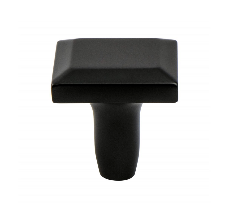 Matte Black "Trane" Drawer Pulls and Knob - Brass Cabinet Hardware 