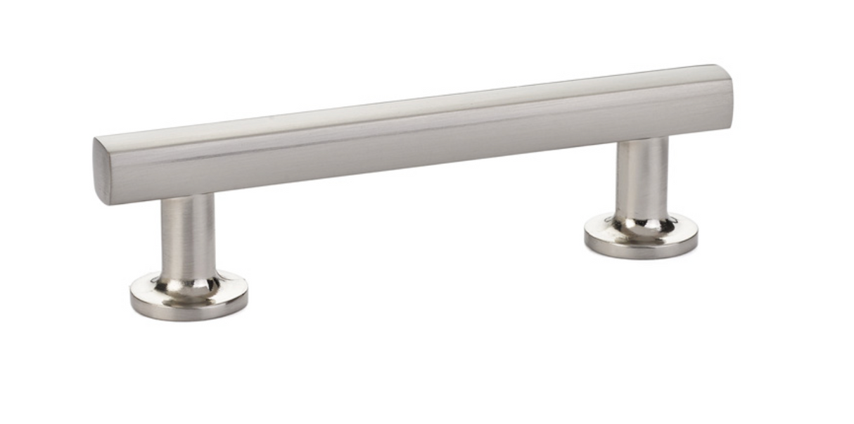 Freestone T-Bar Drawer Pulls in Satin Nickel - Brass Cabinet Hardware 