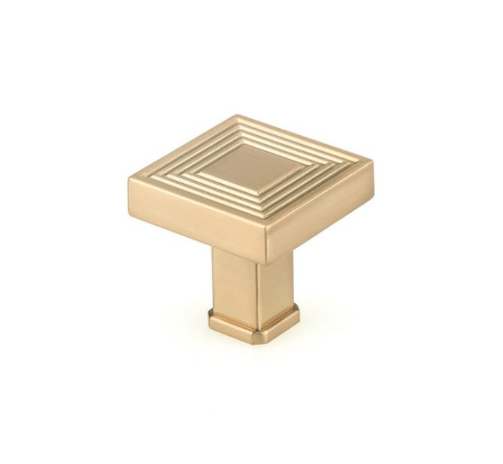 U-Shaped Champagne Bronze "Rail" Knob and Drawer Pulls-Cabinet Handles - Brass Cabinet Hardware 