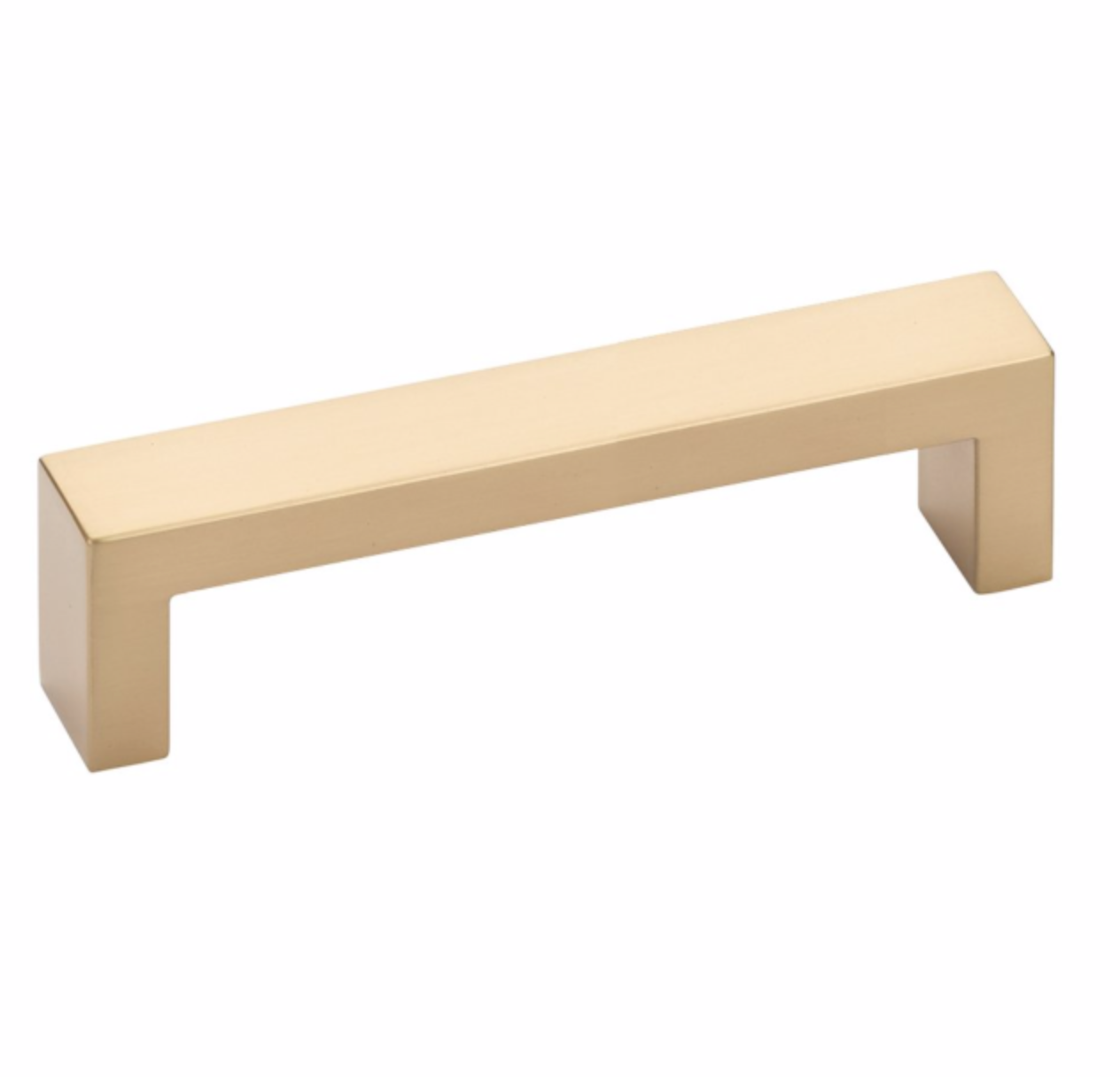 Modern Rectangular Keaton Brass Drawer Pulls in Satin Brass - Brass Cabinet Hardware 