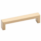 Modern Rectangular Keaton Brass Drawer Pulls in Satin Brass - Brass Cabinet Hardware 