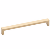 Modern Rectangular Keaton Brass Drawer Pulls in Satin Brass - Brass Cabinet Hardware 