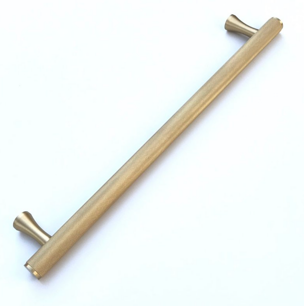 Brass Solid "Texture" Knurled Drawer Pulls and Knobs in Satin Brass - Brass Cabinet Hardware 