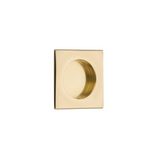 Square Flush Solid Brass Recess Door Pull 2-1/2" in Polished Brass - Brass Cabinet Hardware 