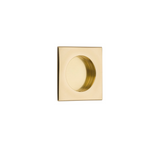 Square Flush Solid Brass Recess Door Pull 2-1/2" in Polished Brass - Brass Cabinet Hardware 