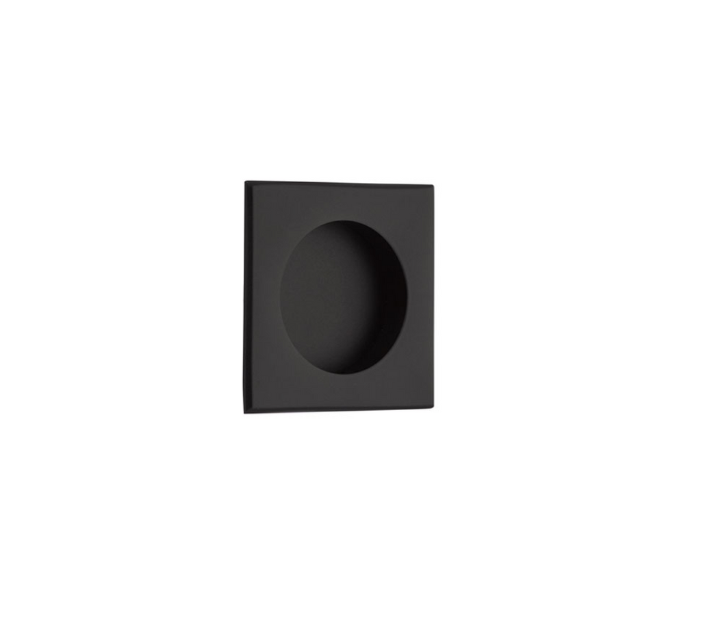 Square Flush Solid Brass Recess Door Pull 2-1/2" in Matte Black - Brass Cabinet Hardware 