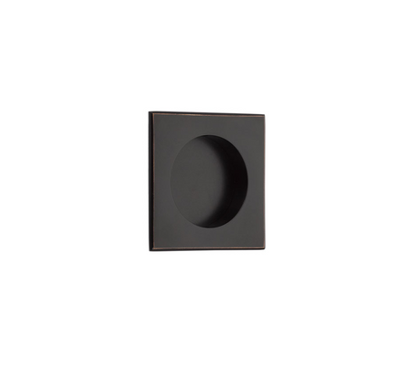 Square Flush Solid Brass Recess Door Pull 2-1/2" in Oil Rubbed Bronze - Brass Cabinet Hardware 