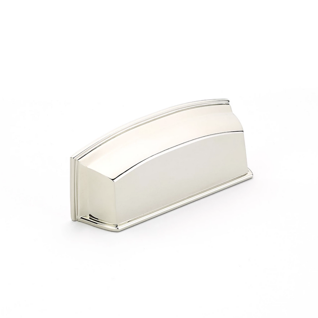 Polished Nickel Cabinet Cup Drawer Pull "Menlo Park" - Kitchen Drawer Handle - Brass Cabinet Hardware 