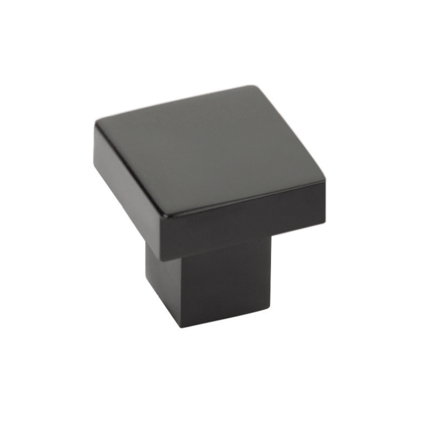 Modern Rectangular Hunter Finger Pull in Matte Black - Brass Cabinet Hardware 