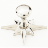 Sonata Polished Nickel 11/16" Round Knob Star Backplate - Brass Cabinet Hardware 