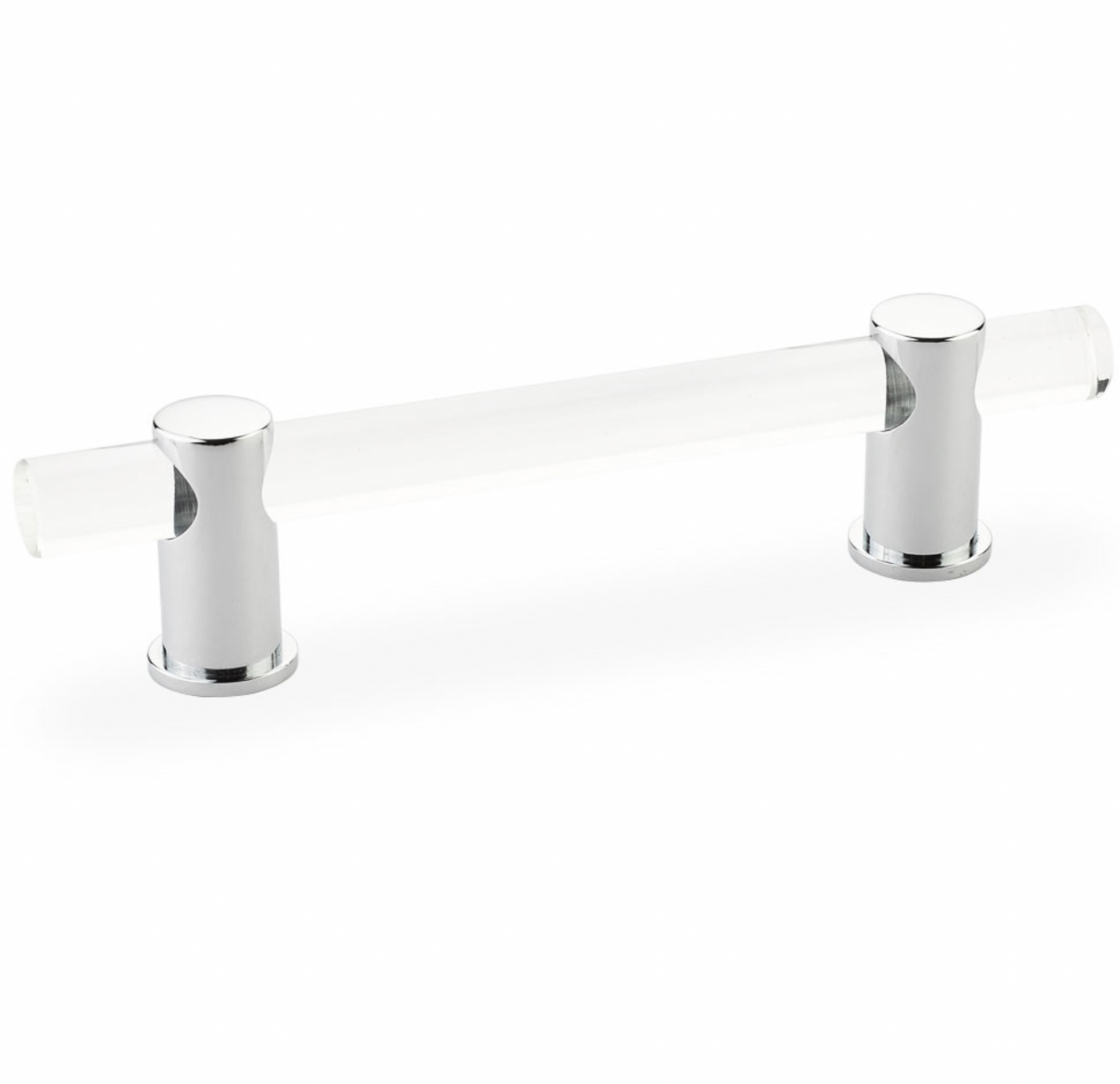 Polished Chrome and Lucite "Gleam" Cabinet Knobs and Drawer Pulls (Adjustable) - Forge Hardware Studio