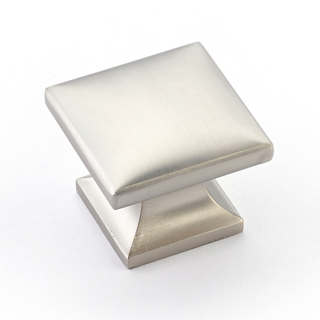 Square "Milli" Satin Nickel Cabinet Knobs and Drawer Pulls - Forge Hardware Studio