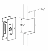 Satin Nickel Pocket Door Lock Large 4-1/2" Bathroom Privacy Lock Hardware - Forge Hardware Studio