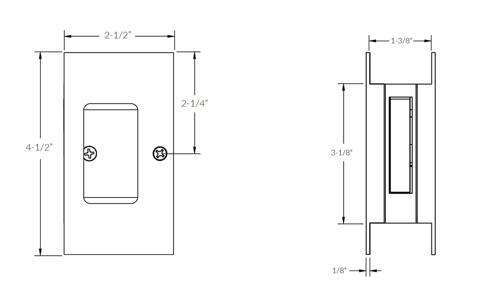 Unlacquered Brass Pocket Door Lock Large 4-1/2" Bathroom Privacy Lock Hardware - Forge Hardware Studio