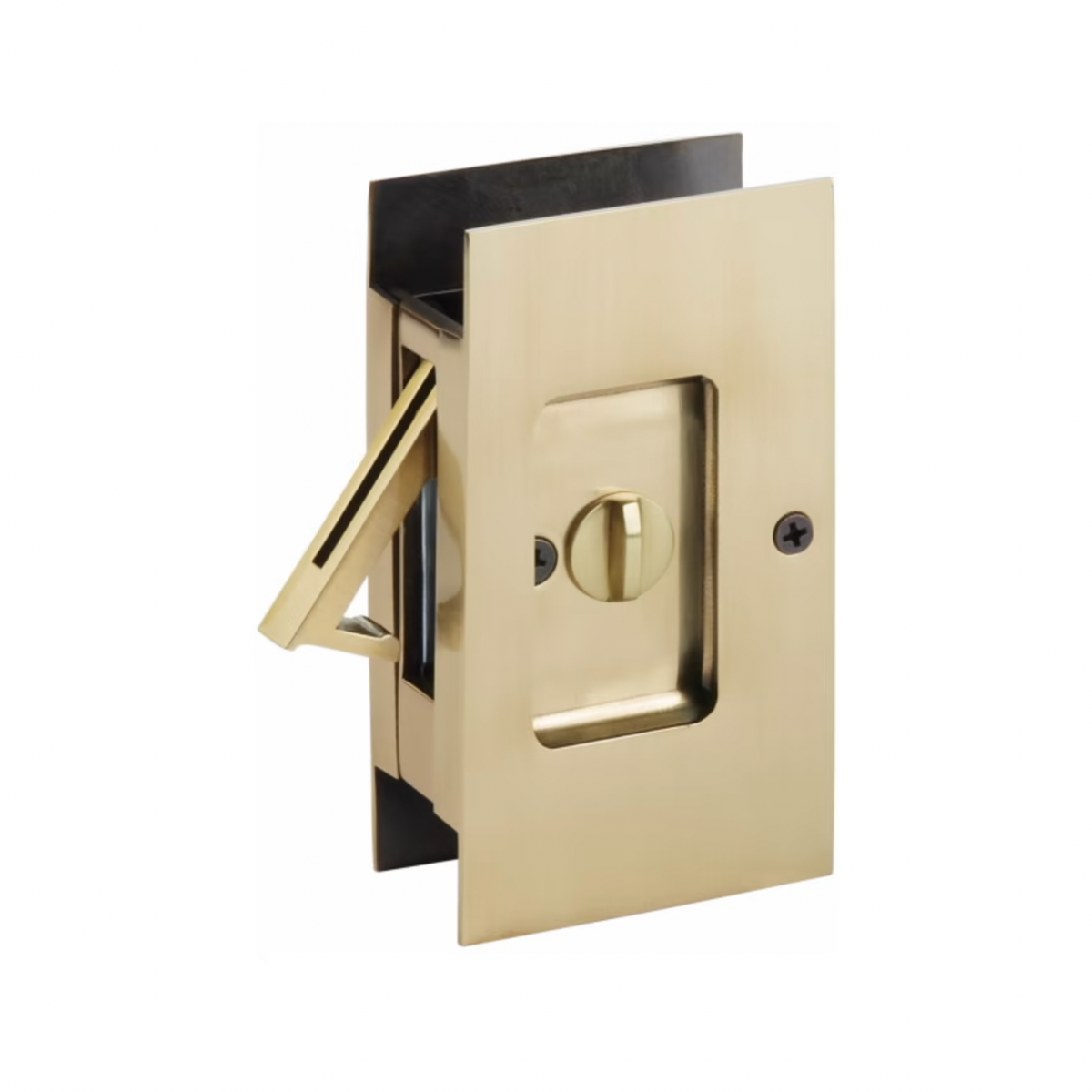 French Brass Pocket Door Lock Large 4-1/2