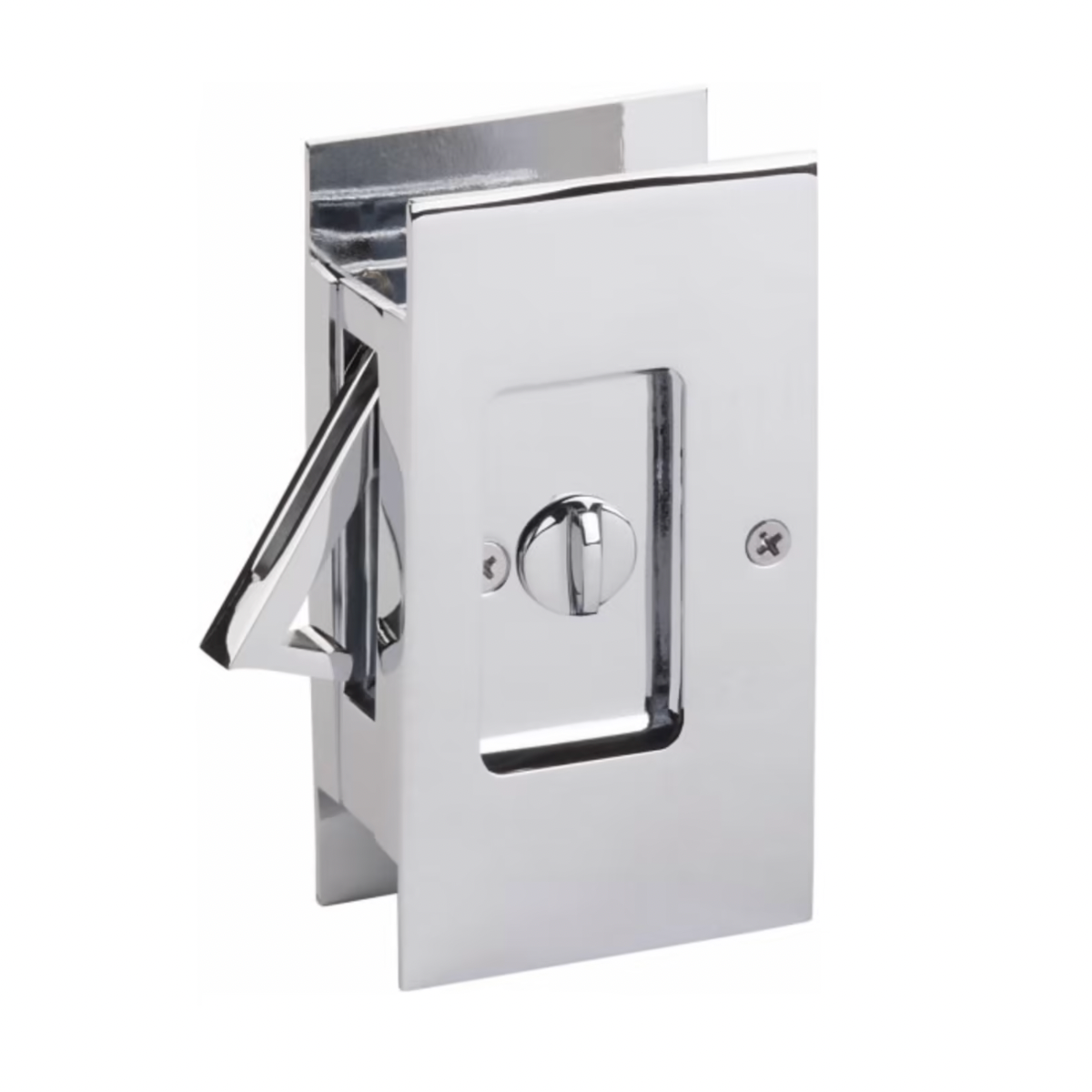 Polished Chrome Pocket Door Lock Large 4 1 2