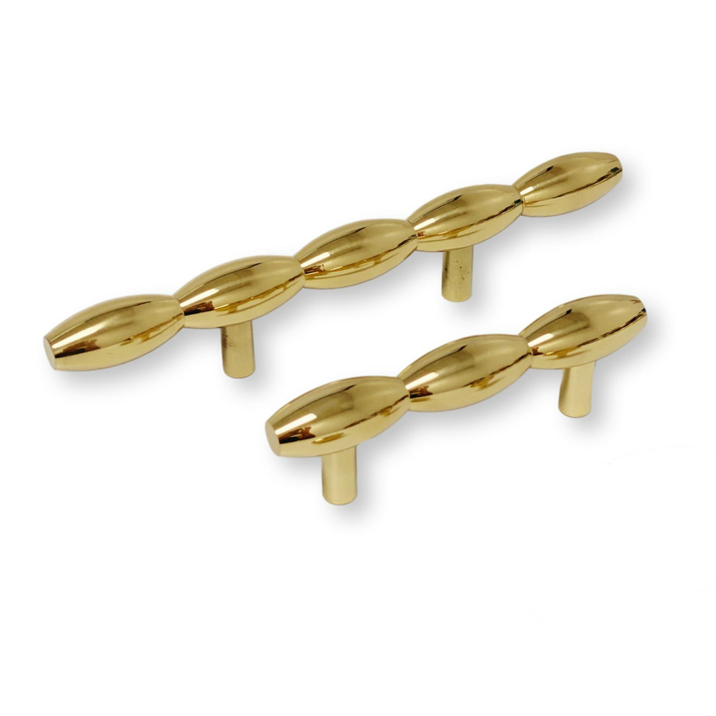 Lew's Hardware Polished brass Barrel Series Cabinet Knobs and Drawer Pulls - Forge Hardware Studio
