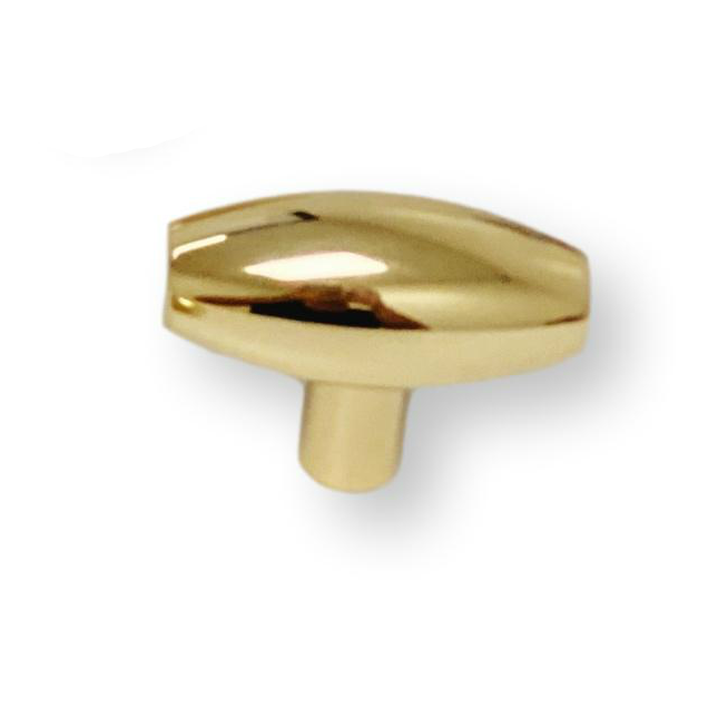 Lew's Hardware Polished Brass Barrel Series 40-105 Cabinet T-Knob - Forge Hardware Studio