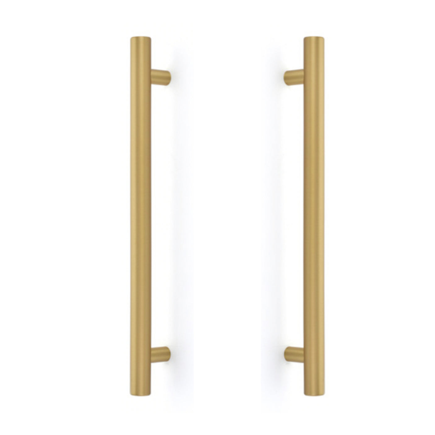 T-Bar "European" Back to Back Satin Brass Appliance Pulls - Forge Hardware Studio