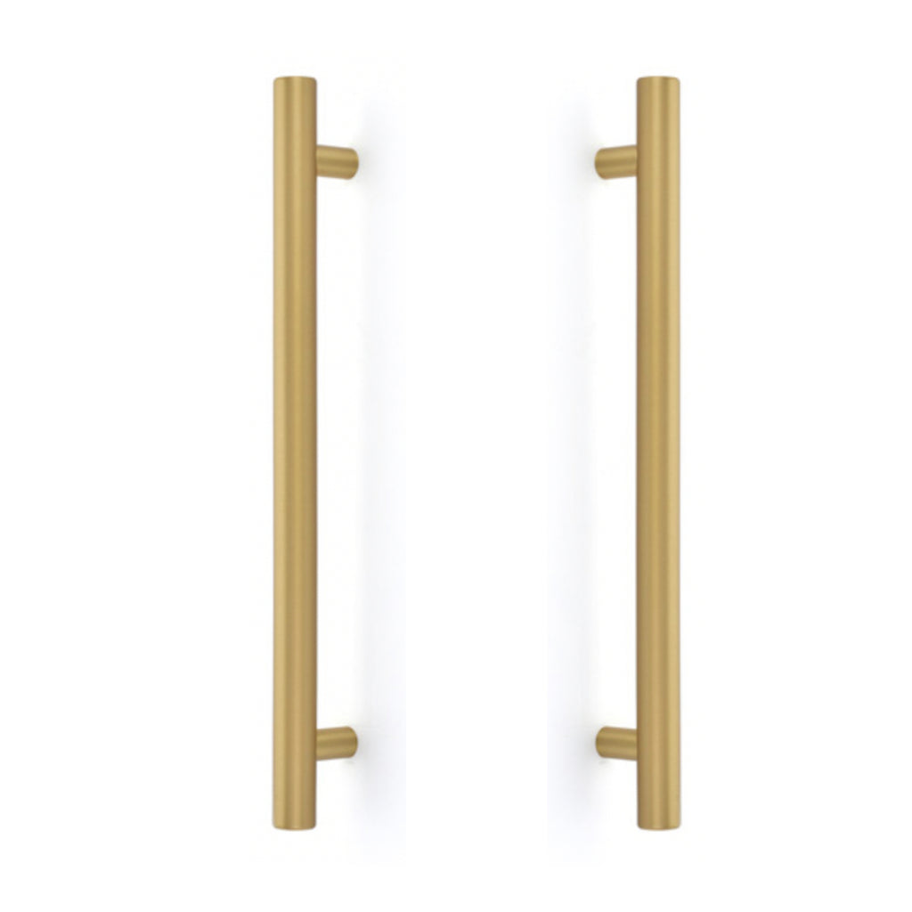 T-Bar "European" Back to Back Satin Brass Appliance Pulls - Forge Hardware Studio