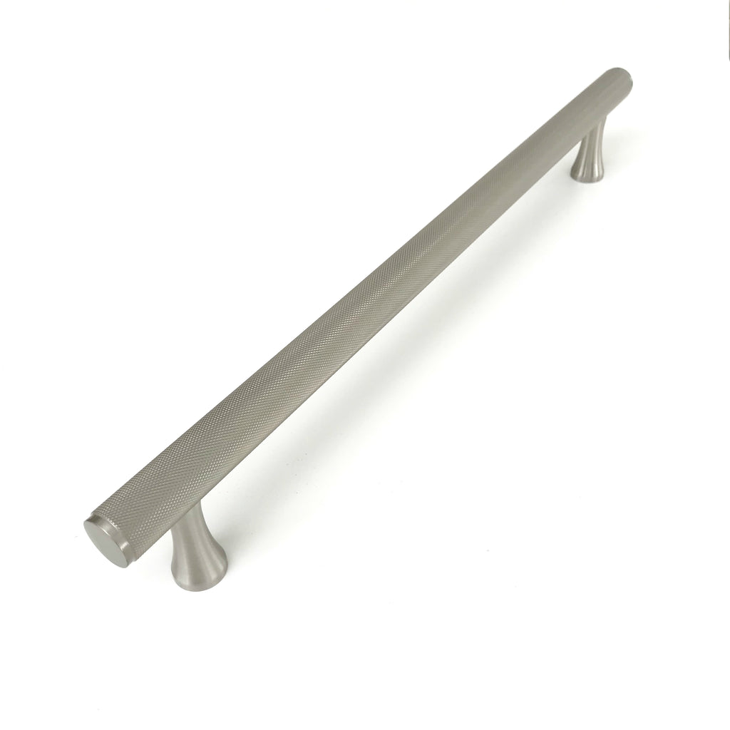 Brushed Nickel Solid "Texture" Knurled Drawer Pulls and Knobs - Brass Cabinet Hardware 