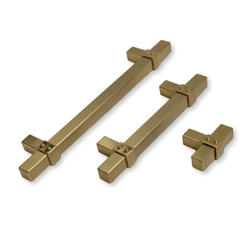 Champagne Bronze "Rio" T-Bar Cabinet Knob and Drawer Pulls - Forge Hardware Studio