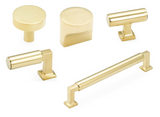 Unlacquered Brass "Neal" Cabinet Knobs and Pulls Cabinet Hardware - Brass Cabinet Hardware 