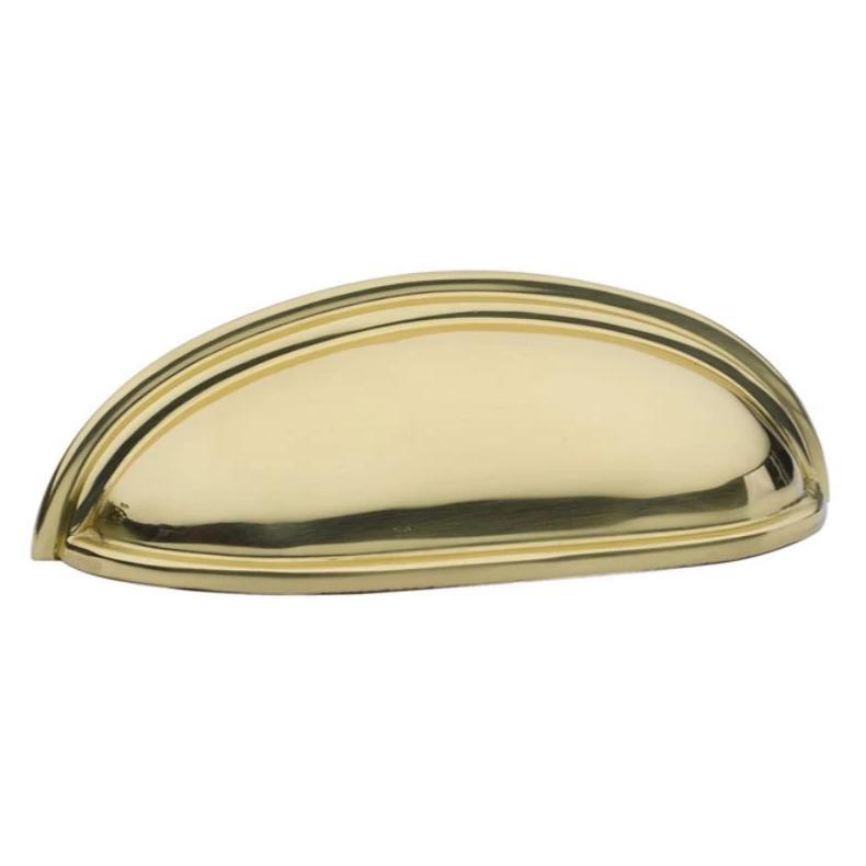 Polished Brass "Heritage" Cabinet Cup Drawer Pull - Kitchen Drawer Handle - Brass Cabinet Hardware 
