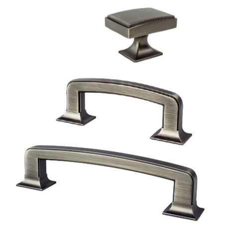Brushed Dark Gray "Liana" Drawer Pulls and Knobs for Cabinets and Furniture - Forge Hardware Studio
