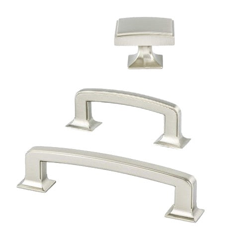 Brushed Nickel "Liana" Cabinet Knobs and Drawer Pulls - Forge Hardware Studio