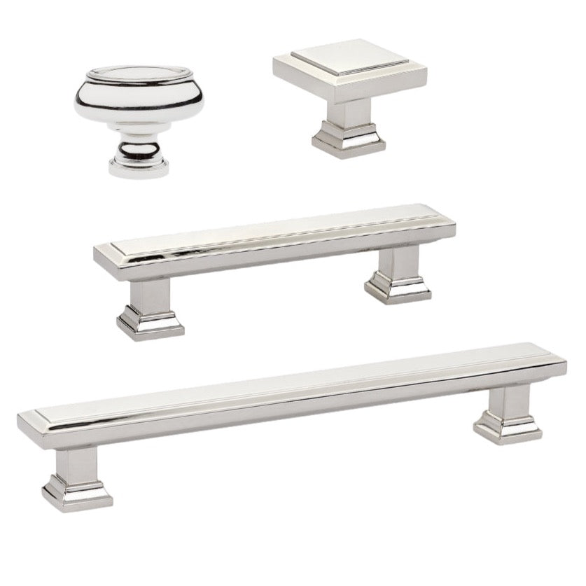 Polished Nickel "Glow" Cabinet Knobs and Drawer Pulls - Forge Hardware Studio