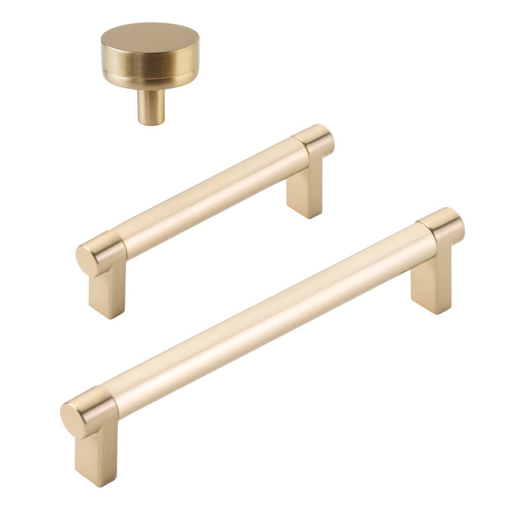 Smooth "Converse No.2" Champagne Bronze Cabinet Knobs and Drawer Pulls - Forge Hardware Studio